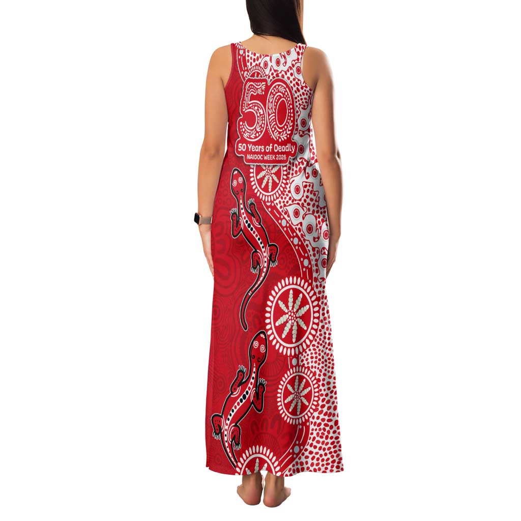 St George Illawarra Dragons NAIDOC Week 2026 Tank Maxi Dress Aboriginal Lizard Dot Painting - 50 Years of Deadly