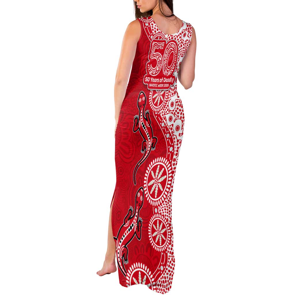 St George Illawarra Dragons NAIDOC Week 2026 Tank Maxi Dress Aboriginal Lizard Dot Painting - 50 Years of Deadly