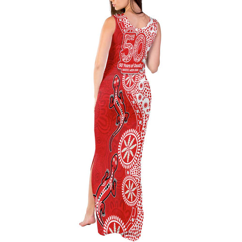 St George Illawarra Dragons NAIDOC Week 2026 Tank Maxi Dress Aboriginal Lizard Dot Painting - 50 Years of Deadly