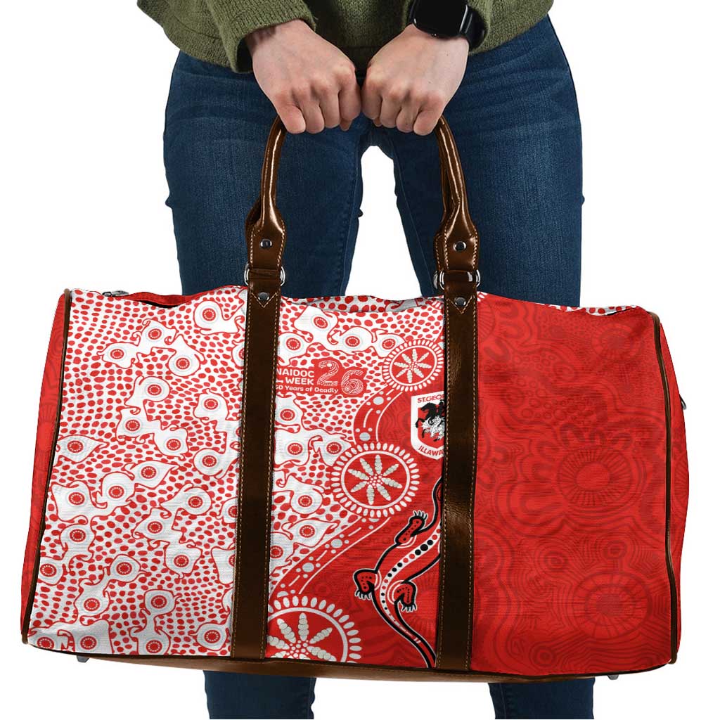 St George Illawarra Dragons NAIDOC Week 2026 Travel Bag Aboriginal Lizard Dot Painting - 50 Years of Deadly