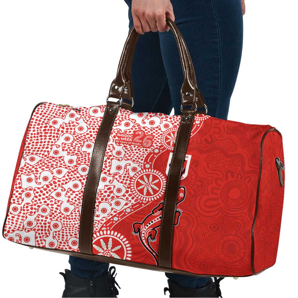 St George Illawarra Dragons NAIDOC Week 2026 Travel Bag Aboriginal Lizard Dot Painting - 50 Years of Deadly