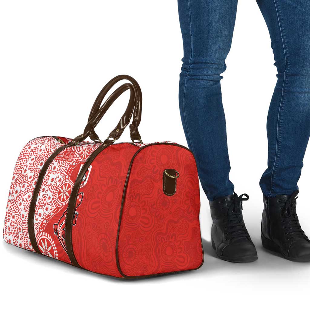 St George Illawarra Dragons NAIDOC Week 2026 Travel Bag Aboriginal Lizard Dot Painting - 50 Years of Deadly