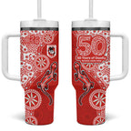 St George Illawarra Dragons NAIDOC Week 2026 Tumbler With Handle Aboriginal Lizard Dot Painting - 50 Years of Deadly