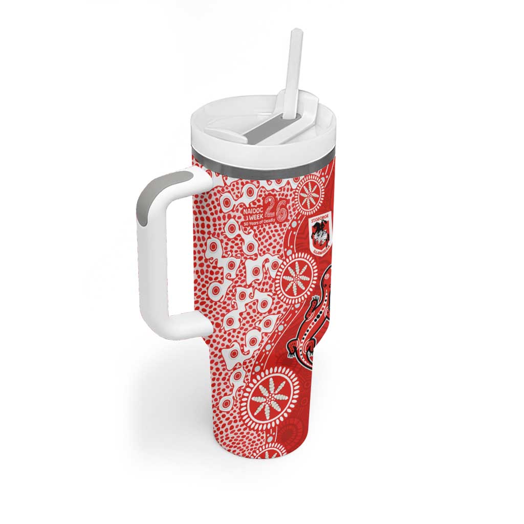 St George Illawarra Dragons NAIDOC Week 2026 Tumbler With Handle Aboriginal Lizard Dot Painting - 50 Years of Deadly
