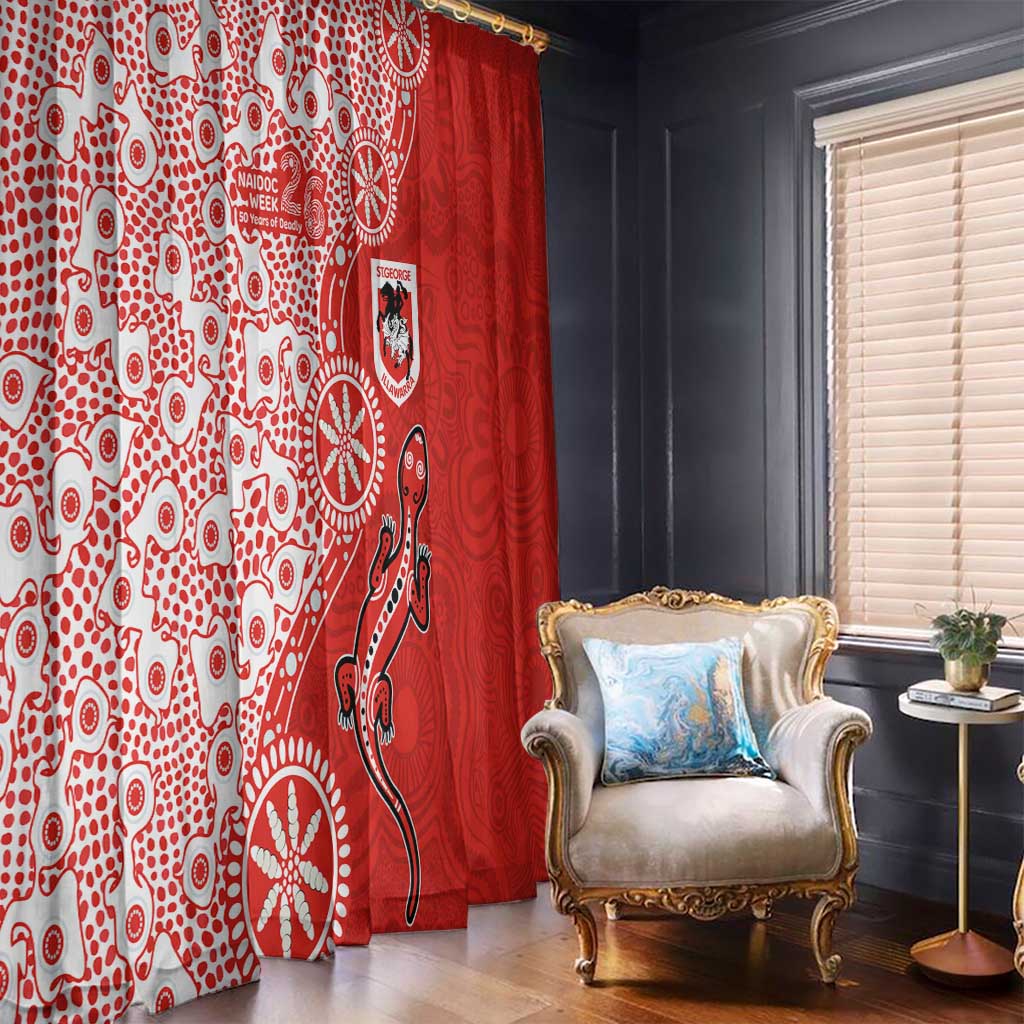 St George Illawarra Dragons NAIDOC Week 2026 Window Curtain Aboriginal Lizard Dot Painting - 50 Years of Deadly