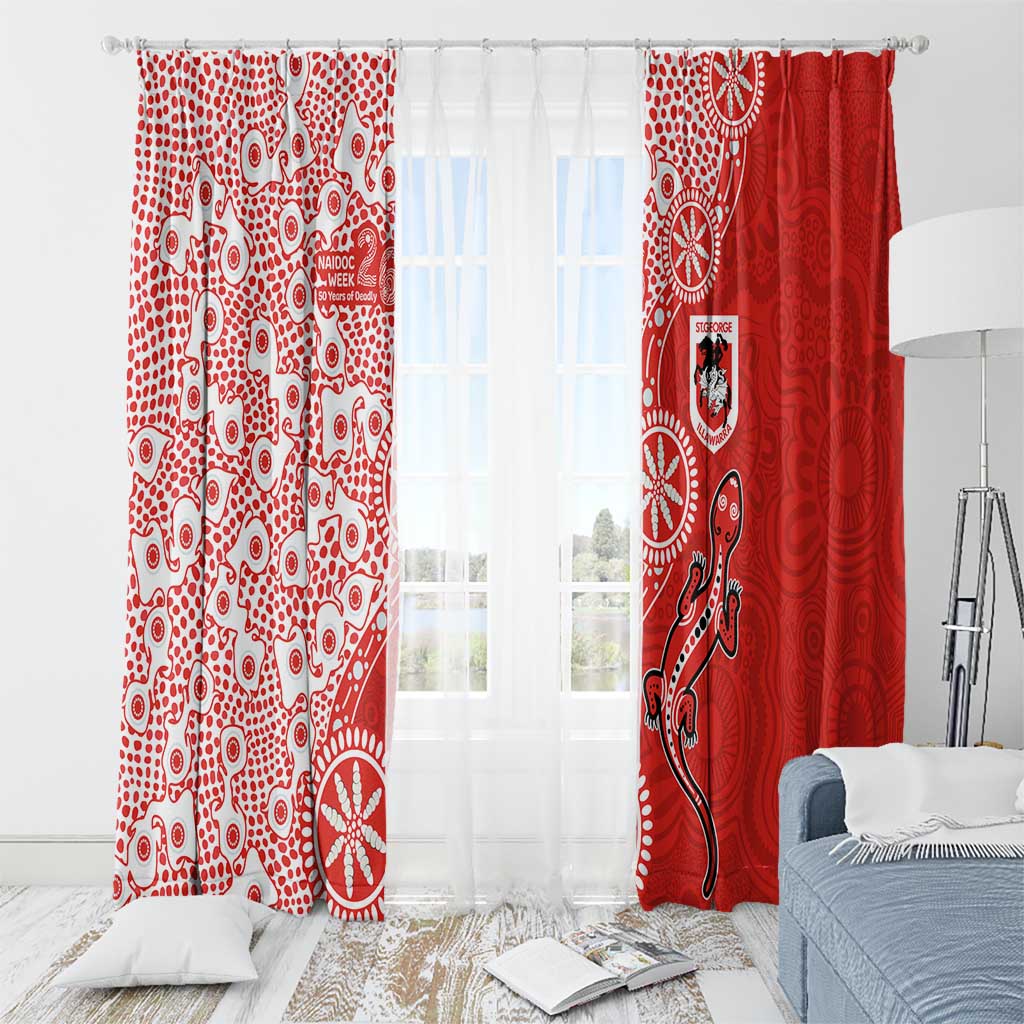 St George Illawarra Dragons NAIDOC Week 2026 Window Curtain Aboriginal Lizard Dot Painting - 50 Years of Deadly