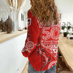 St George Illawarra Dragons NAIDOC Week 2026 Women Casual Shirt Aboriginal Lizard Dot Painting - 50 Years of Deadly