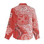 St George Illawarra Dragons NAIDOC Week 2026 Women Casual Shirt Aboriginal Lizard Dot Painting - 50 Years of Deadly