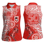 St George Illawarra Dragons NAIDOC Week 2026 Women Sleeveless Polo Shirt Aboriginal Lizard Dot Painting - 50 Years of Deadly