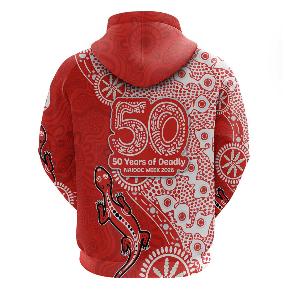 St George Illawarra Dragons NAIDOC Week 2026 Zip Hoodie Aboriginal Lizard Dot Painting - 50 Years of Deadly