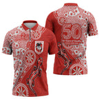St George Illawarra Dragons NAIDOC Week 2026 Zipper Polo Shirt Aboriginal Lizard Dot Painting - 50 Years of Deadly