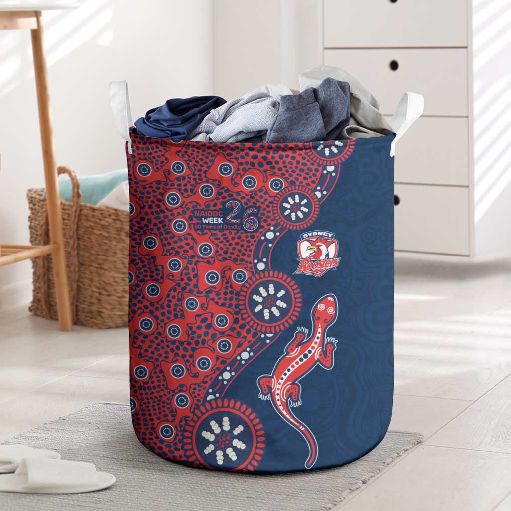 Sydney Roosters NAIDOC Week 2026 Laundry Basket Aboriginal Lizard Dot Painting - 50 Years of Deadly