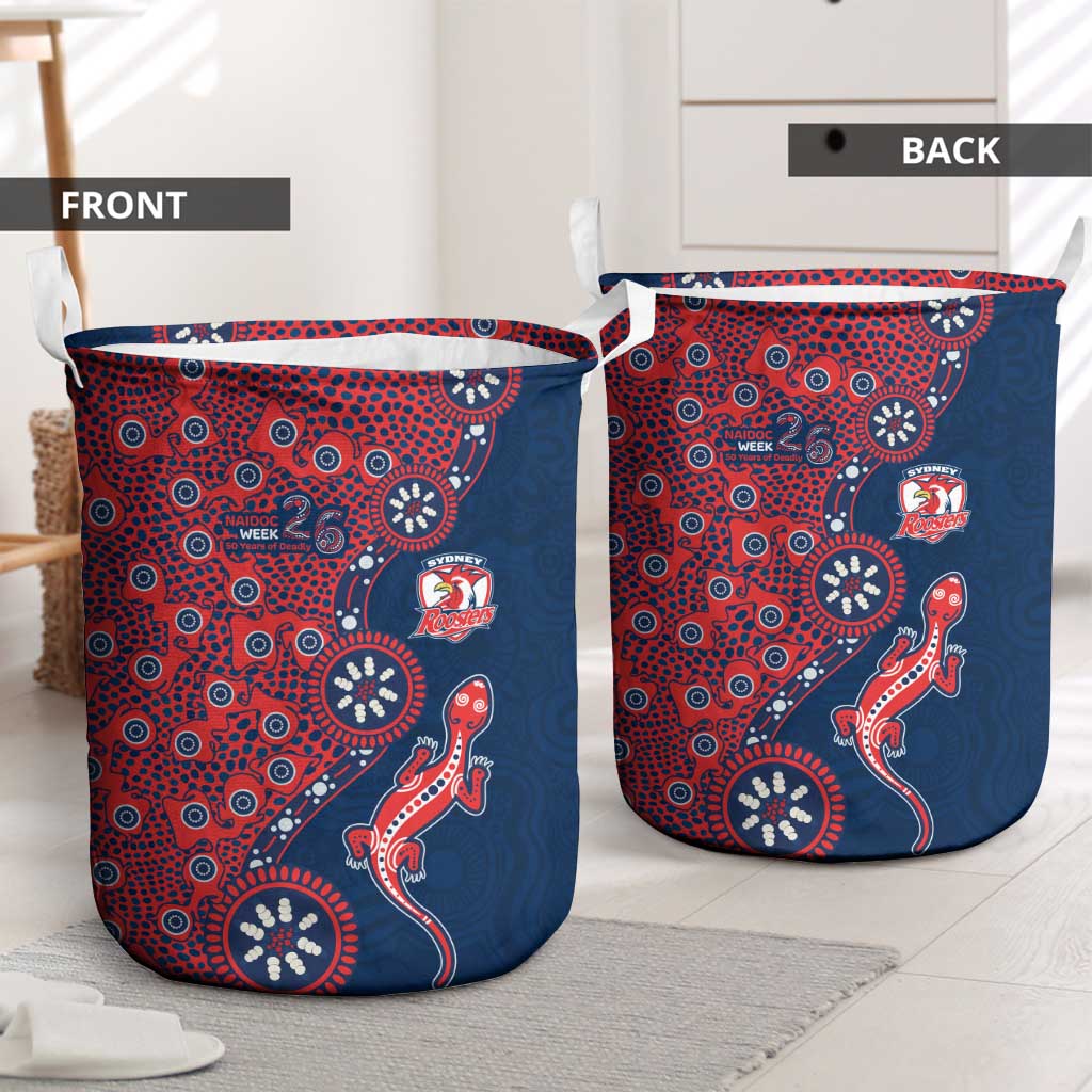 Sydney Roosters NAIDOC Week 2026 Laundry Basket Aboriginal Lizard Dot Painting - 50 Years of Deadly