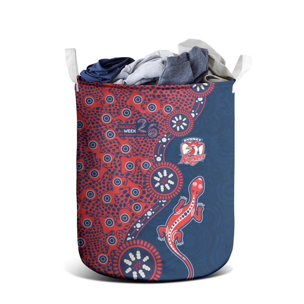 Sydney Roosters NAIDOC Week 2026 Laundry Basket Aboriginal Lizard Dot Painting - 50 Years of Deadly