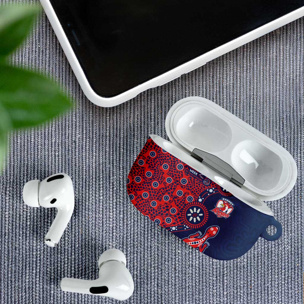 Sydney Roosters NAIDOC Week 2026 AirPods Case Aboriginal Lizard Dot Painting - 50 Years of Deadly