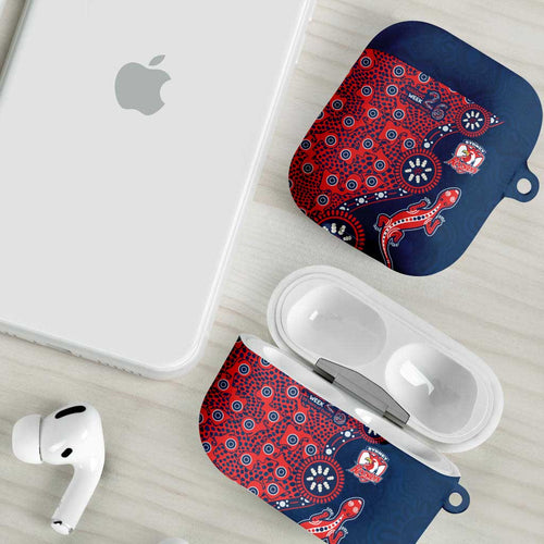 Sydney Roosters NAIDOC Week 2026 AirPods Case Aboriginal Lizard Dot Painting - 50 Years of Deadly