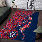 Sydney Roosters NAIDOC Week 2026 Area Rug Aboriginal Lizard Dot Painting - 50 Years of Deadly