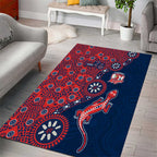 Sydney Roosters NAIDOC Week 2026 Area Rug Aboriginal Lizard Dot Painting - 50 Years of Deadly