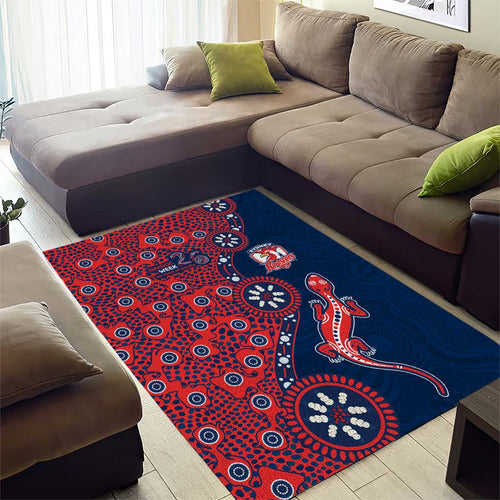 Sydney Roosters NAIDOC Week 2026 Area Rug Aboriginal Lizard Dot Painting - 50 Years of Deadly