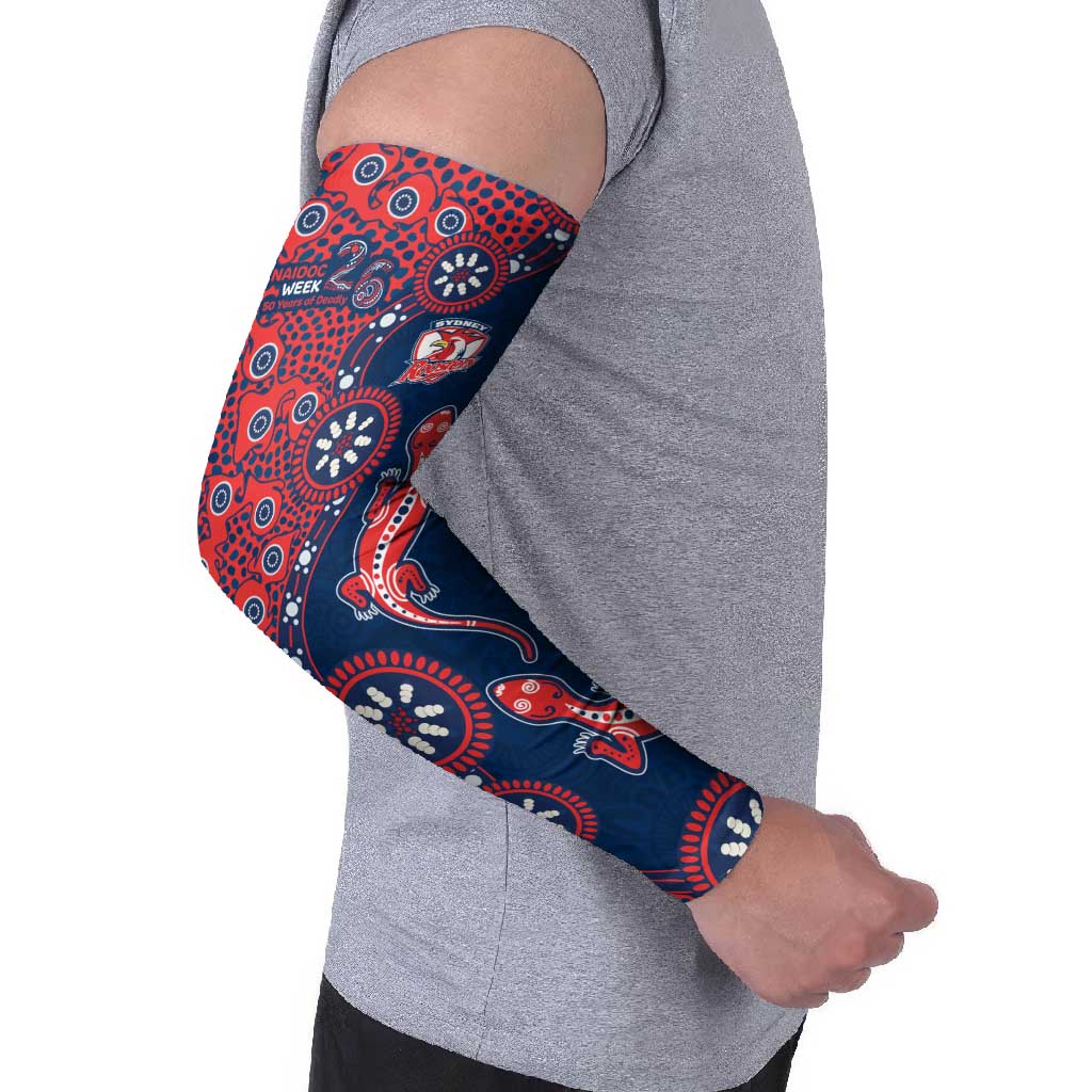 Sydney Roosters NAIDOC Week 2026 Arm Sleeves Aboriginal Lizard Dot Painting - 50 Years of Deadly