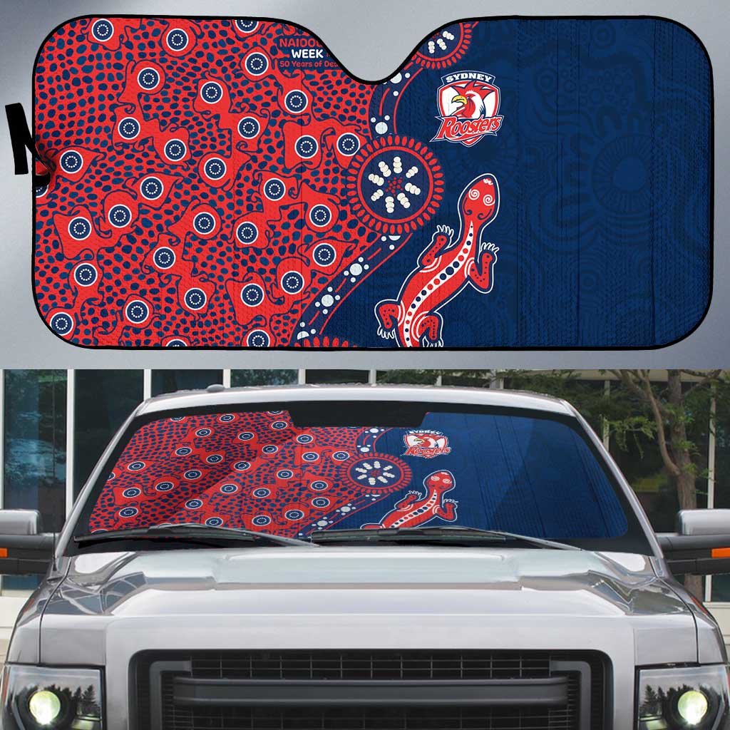 Sydney Roosters NAIDOC Week 2026 Auto Sun Shade Aboriginal Lizard Dot Painting - 50 Years of Deadly