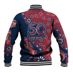Sydney Roosters NAIDOC Week 2026 Baseball Jacket Aboriginal Lizard Dot Painting - 50 Years of Deadly