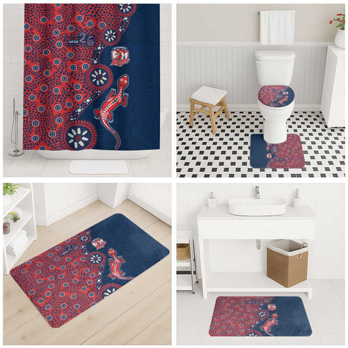 Sydney Roosters NAIDOC Week 2026 Bathroom Set Aboriginal Lizard Dot Painting - 50 Years of Deadly