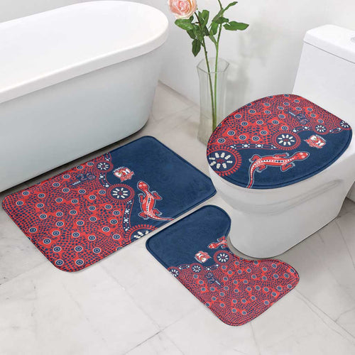 Sydney Roosters NAIDOC Week 2026 Bathroom Set Aboriginal Lizard Dot Painting - 50 Years of Deadly