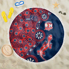 Sydney Roosters NAIDOC Week 2026 Beach Blanket Aboriginal Lizard Dot Painting - 50 Years of Deadly