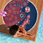 Sydney Roosters NAIDOC Week 2026 Beach Blanket Aboriginal Lizard Dot Painting - 50 Years of Deadly