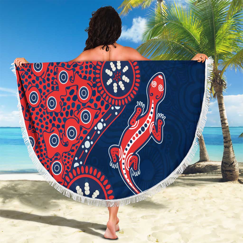 Sydney Roosters NAIDOC Week 2026 Beach Blanket Aboriginal Lizard Dot Painting - 50 Years of Deadly