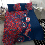 Sydney Roosters NAIDOC Week 2026 Bedding Set Aboriginal Lizard Dot Painting - 50 Years of Deadly