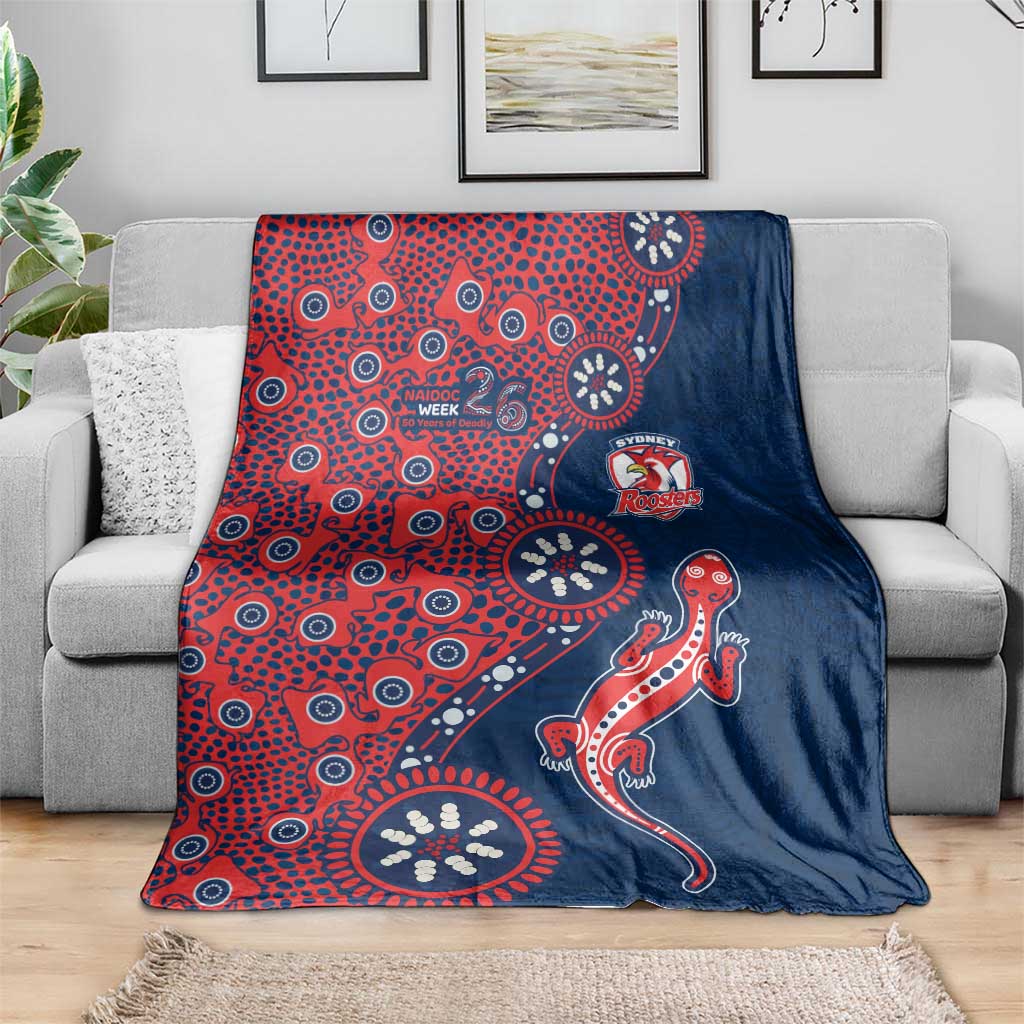 Sydney Roosters NAIDOC Week 2026 Blanket Aboriginal Lizard Dot Painting - 50 Years of Deadly