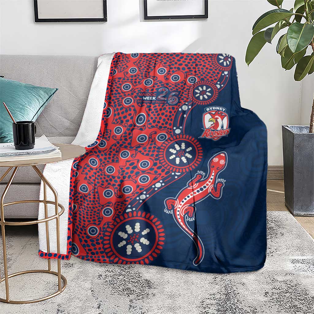 Sydney Roosters NAIDOC Week 2026 Blanket Aboriginal Lizard Dot Painting - 50 Years of Deadly