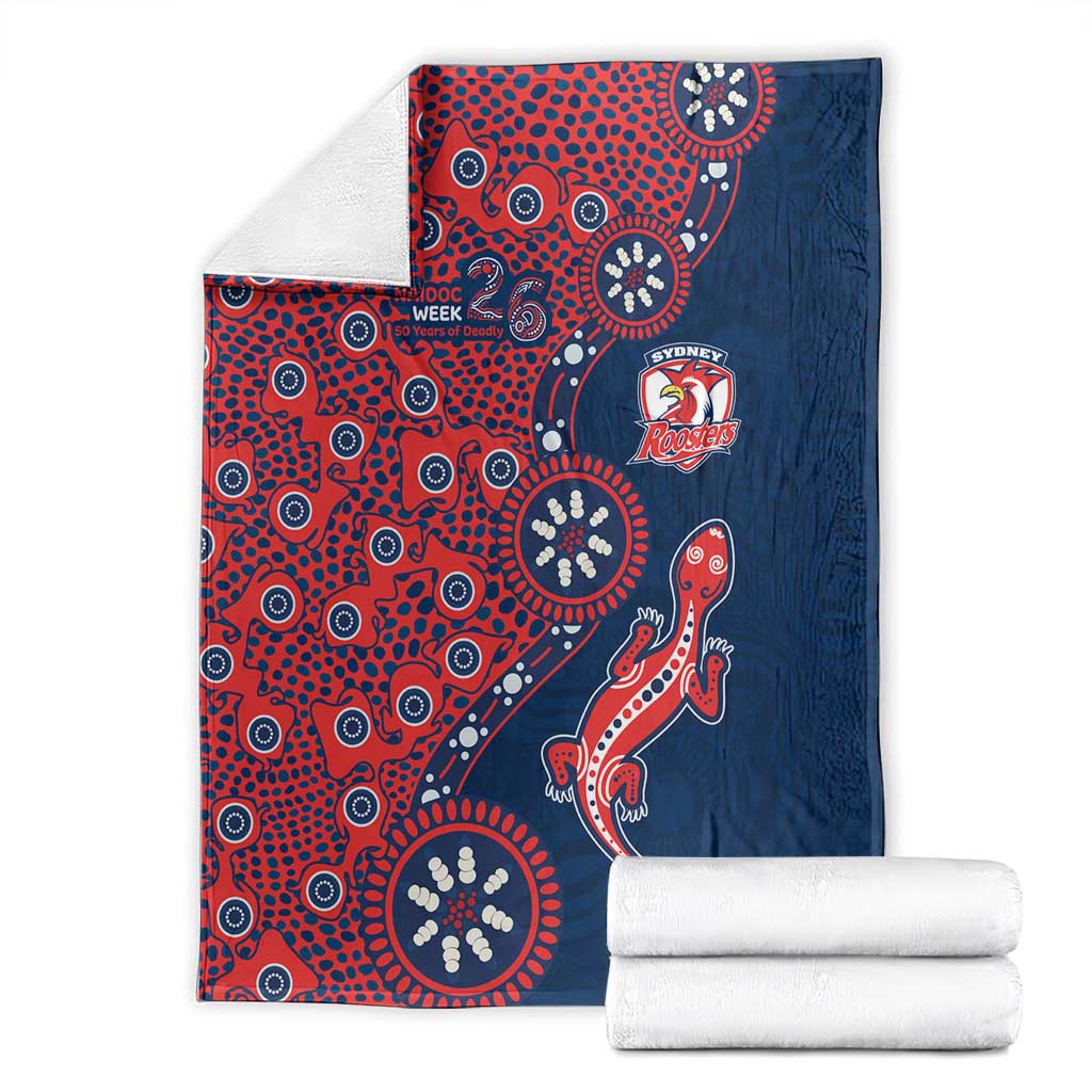 Sydney Roosters NAIDOC Week 2026 Blanket Aboriginal Lizard Dot Painting - 50 Years of Deadly