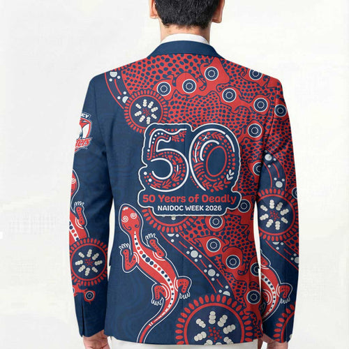 Sydney Roosters NAIDOC Week 2026 Blazer Aboriginal Lizard Dot Painting - 50 Years of Deadly