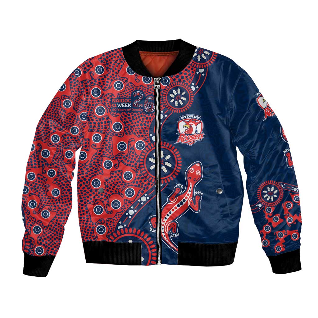 Sydney Roosters NAIDOC Week 2026 Bomber Jacket Aboriginal Lizard Dot Painting - 50 Years of Deadly