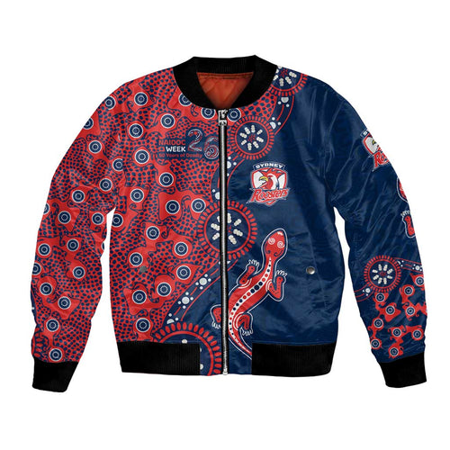 Sydney Roosters NAIDOC Week 2026 Bomber Jacket Aboriginal Lizard Dot Painting - 50 Years of Deadly