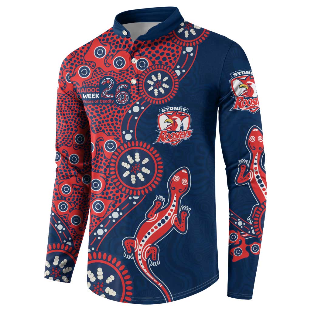 Sydney Roosters NAIDOC Week 2026 Button Sweatshirt Aboriginal Lizard Dot Painting - 50 Years of Deadly