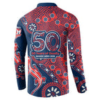 Sydney Roosters NAIDOC Week 2026 Button Sweatshirt Aboriginal Lizard Dot Painting - 50 Years of Deadly