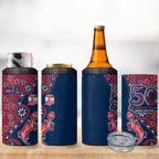 Sydney Roosters NAIDOC Week 2026 4 in 1 Can Cooler Tumbler Aboriginal Lizard Dot Painting - 50 Years of Deadly