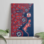 Sydney Roosters NAIDOC Week 2026 Canvas Wall Art Aboriginal Lizard Dot Painting - 50 Years of Deadly