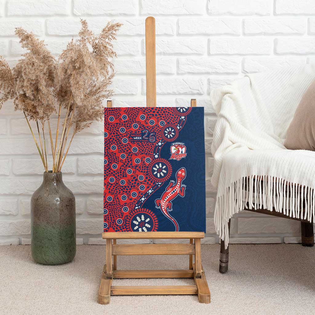 Sydney Roosters NAIDOC Week 2026 Canvas Wall Art Aboriginal Lizard Dot Painting - 50 Years of Deadly