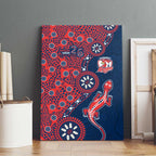 Sydney Roosters NAIDOC Week 2026 Canvas Wall Art Aboriginal Lizard Dot Painting - 50 Years of Deadly