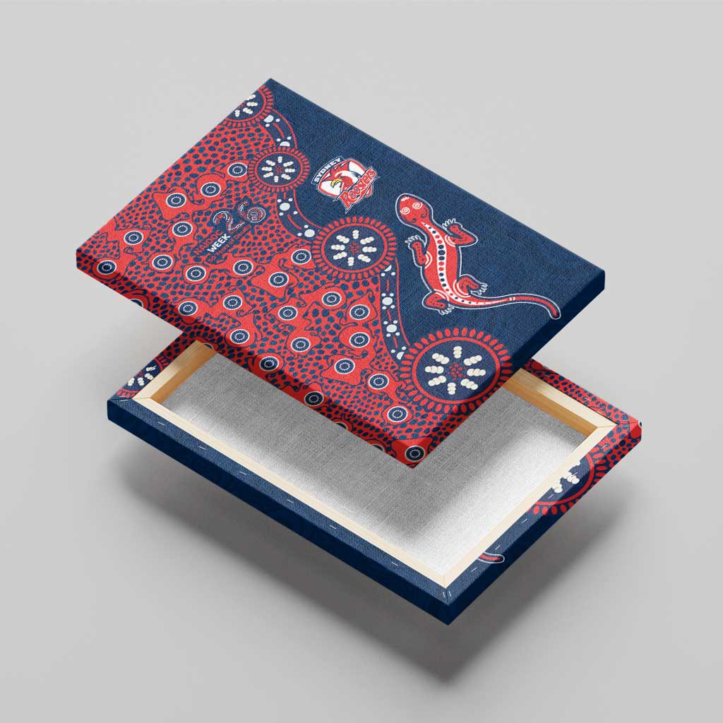 Sydney Roosters NAIDOC Week 2026 Canvas Wall Art Aboriginal Lizard Dot Painting - 50 Years of Deadly