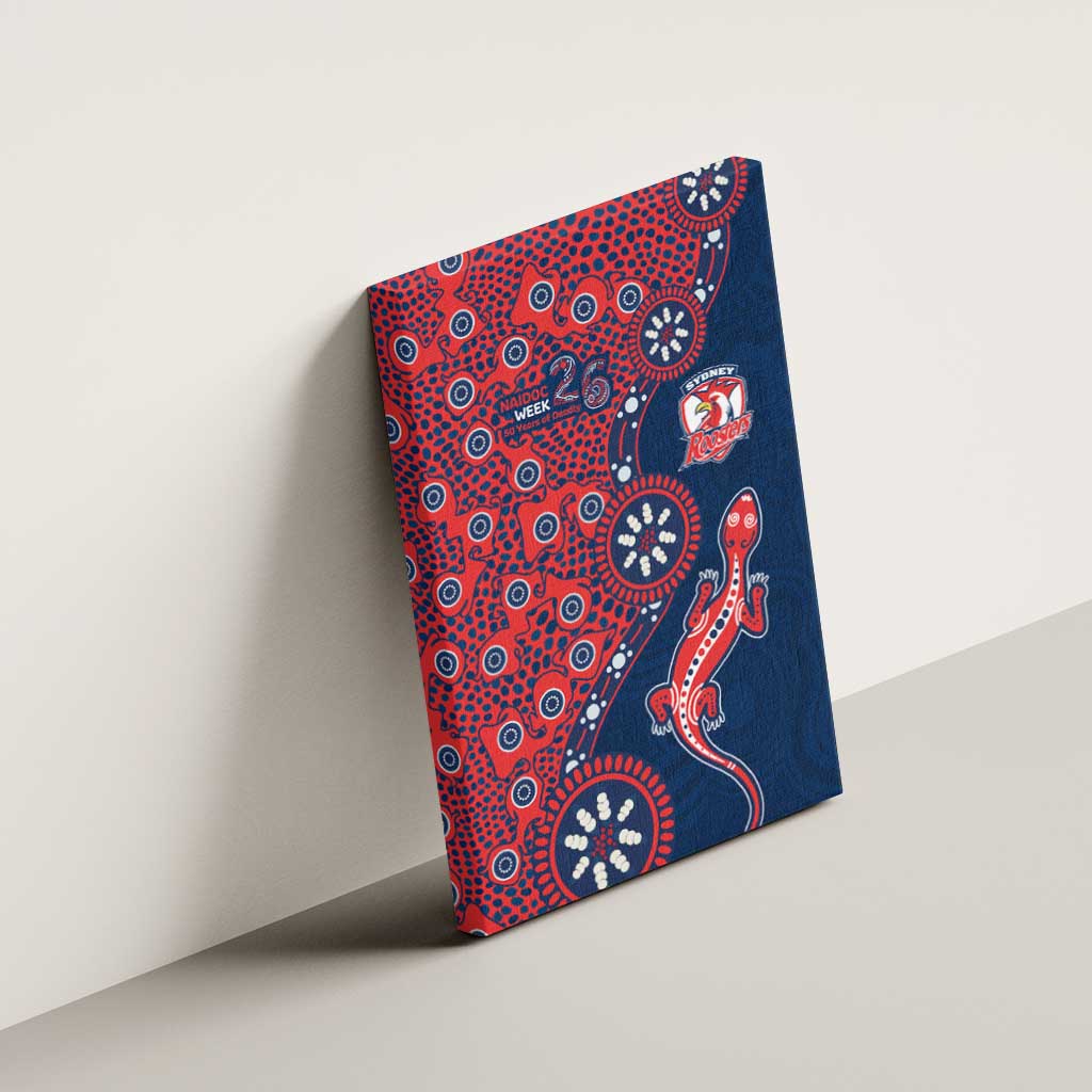 Sydney Roosters NAIDOC Week 2026 Canvas Wall Art Aboriginal Lizard Dot Painting - 50 Years of Deadly