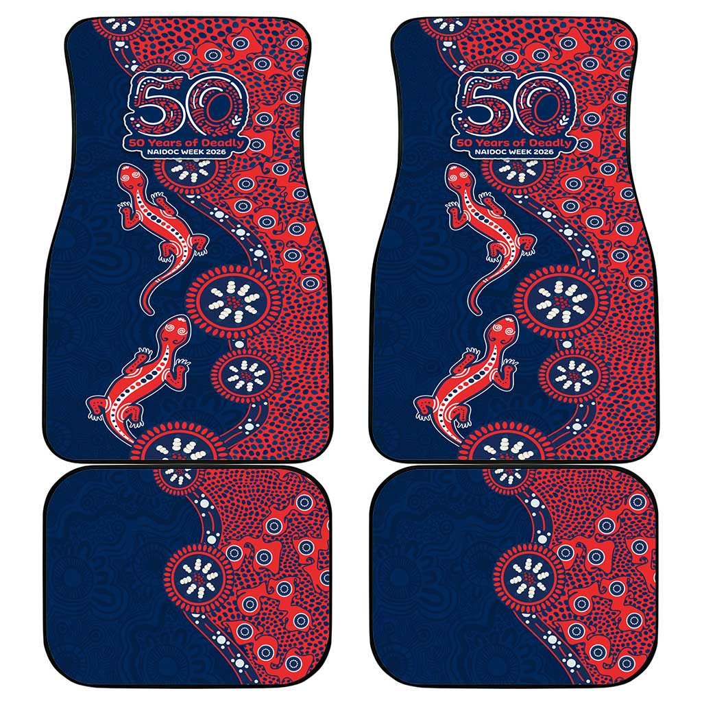 Sydney Roosters NAIDOC Week 2026 Car Mats Aboriginal Lizard Dot Painting - 50 Years of Deadly