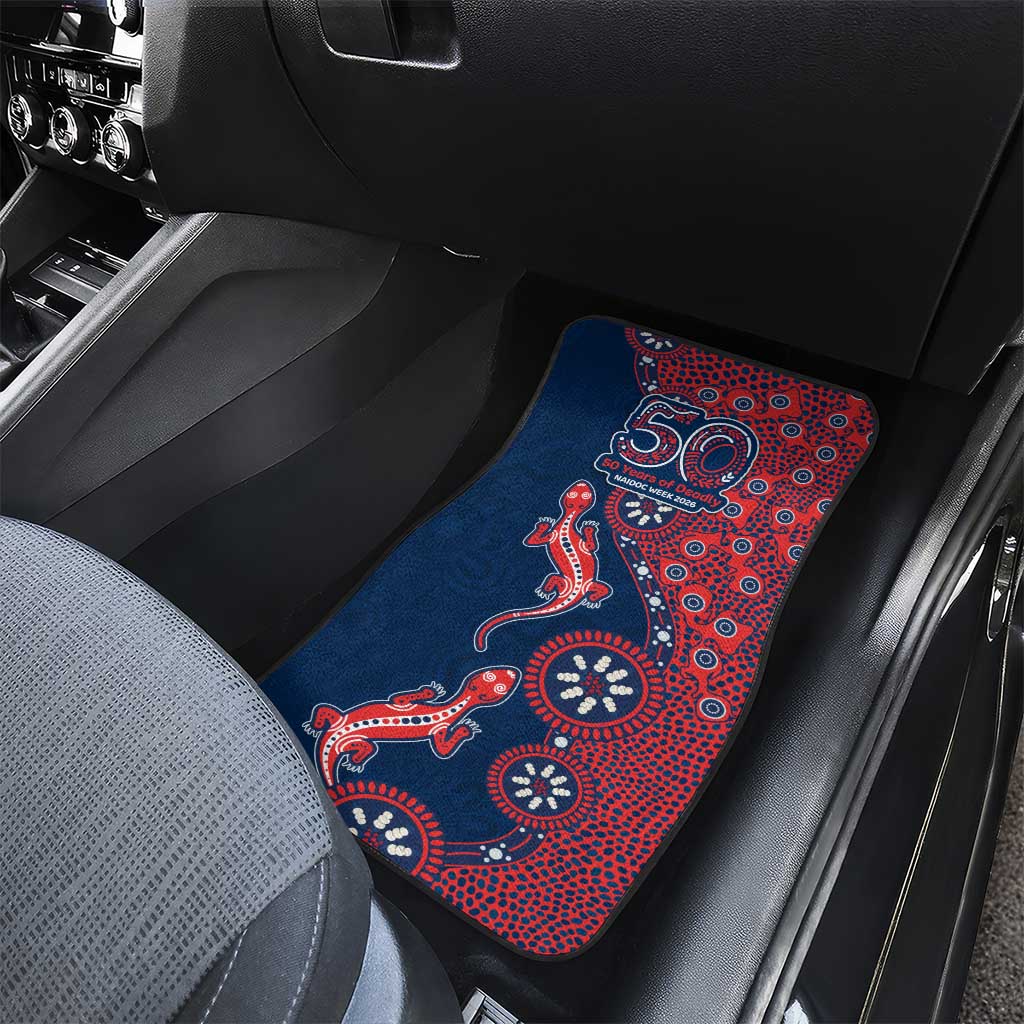 Sydney Roosters NAIDOC Week 2026 Car Mats Aboriginal Lizard Dot Painting - 50 Years of Deadly