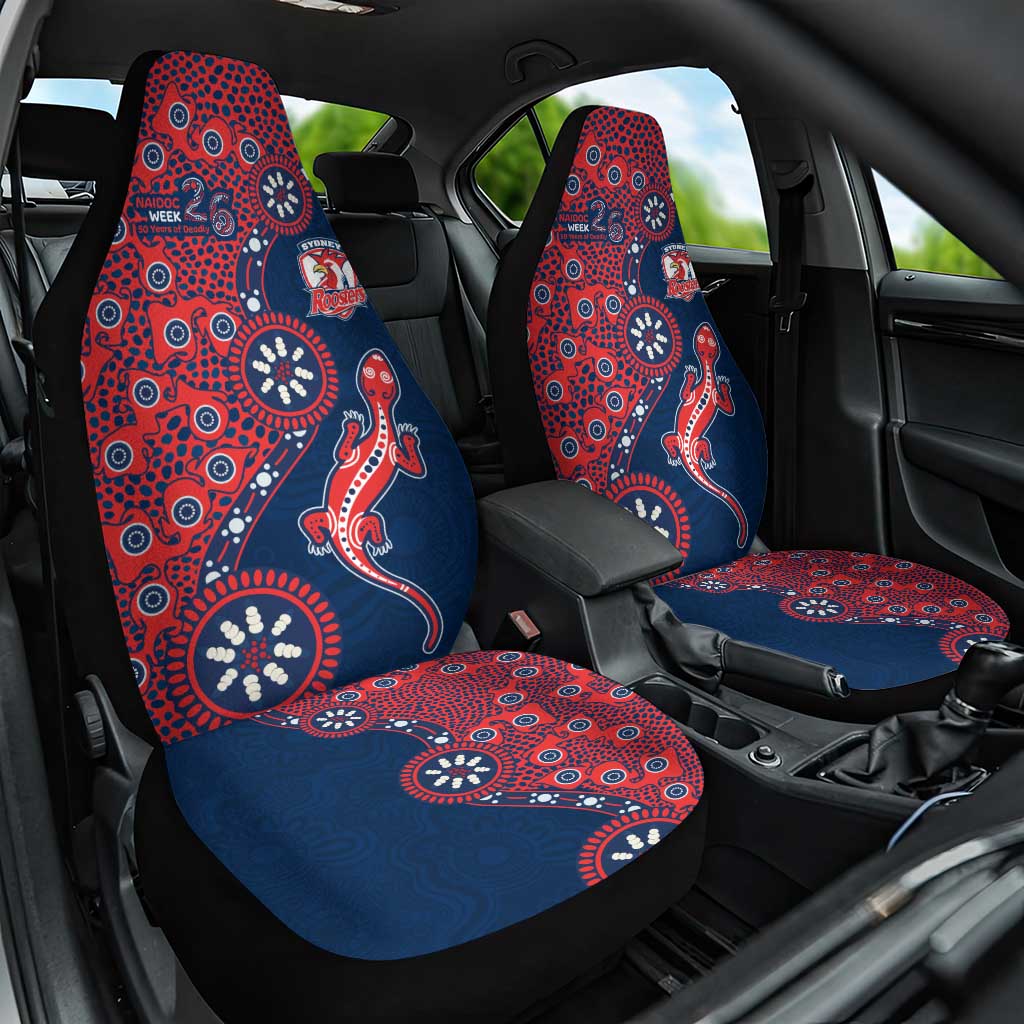 Sydney Roosters NAIDOC Week 2026 Car Seat Cover Aboriginal Lizard Dot Painting - 50 Years of Deadly