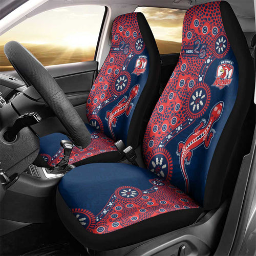 Sydney Roosters NAIDOC Week 2026 Car Seat Cover Aboriginal Lizard Dot Painting - 50 Years of Deadly